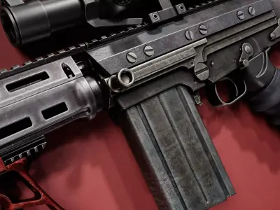SA-58 -FN FAL- AAA asset - 4K Textured Weapon Low-poly 3D model