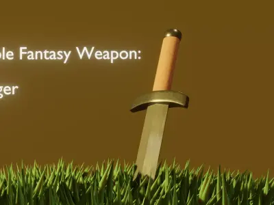 Simple Fantasy Dagger Low-poly 3D model