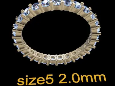 Diamond Infinity Wedding Band or Fashion Band Size 5 3D print model