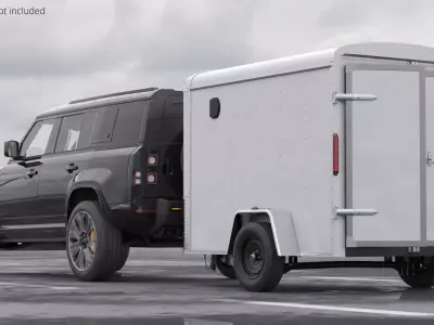 Compact Cargo Trailer with Packed Cartons 3D model
