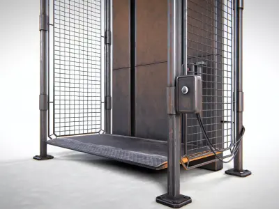 Industrial Elevator PBR Low-poly 3D model