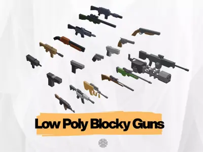 Low Poly Weapon Pack Low-poly 3D model purchase