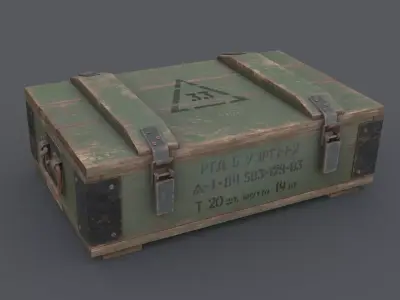 WW2 Soviet hand grenade crate - military box Low-poly 3D model