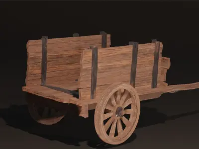 medieval cart 3D model purchase
