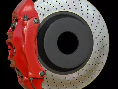 Brake assembly for racing car 3D model