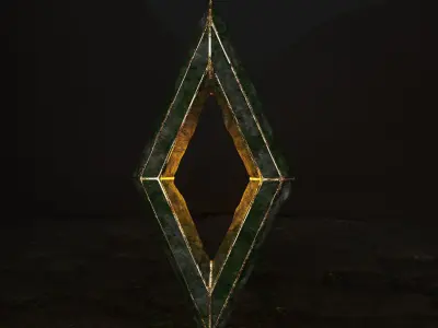 GOLD ART DECO PYRAMID SCULPTURE Free low-poly 3D model