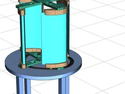 Vertical wind axis turbine with GUIDE PATH Free 3D model