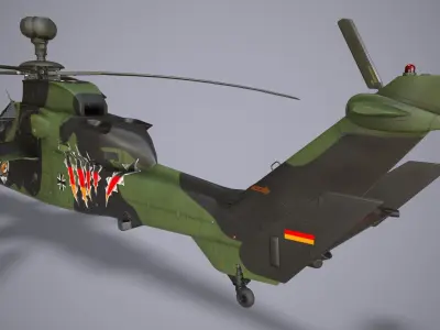  EC-665 Tiger HAC Germany Complex Animation Low-poly 3D model
