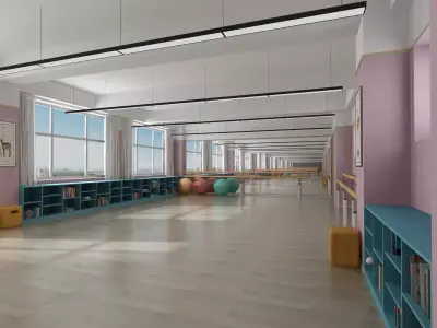 Dance-Yoga Practicing Room 3D model