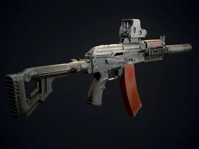 AKS74U  tactical 3D Model Pack
