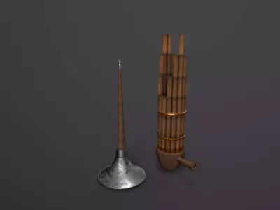 musical instruments Low-poly 3D model