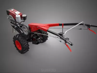 HAND WALKING TRACTOR DIESEL ENGINE ELECTRIC POWER STARTER MOTOR 3D model
