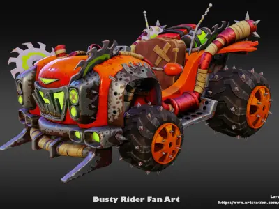 Dusty Rider Low-poly 3D model