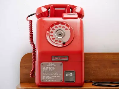 Classic vintage Red phone 3D model