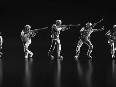 US Soldier Set 05 Free 3D print model