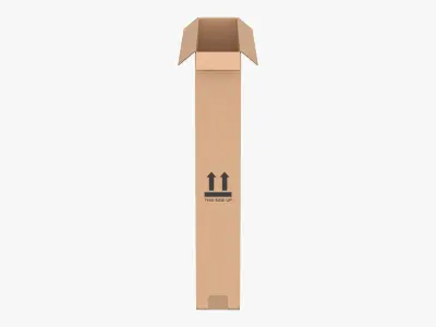 Cardboard Box 50x10x60 Open 3D model