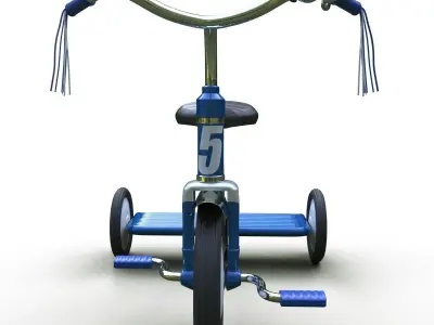 Tricycle Classic Low-poly 3D model