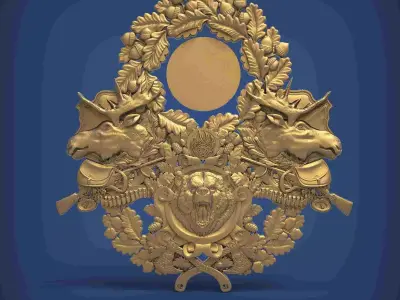 Carved clock for 3D printing and CNC 3D print model 17