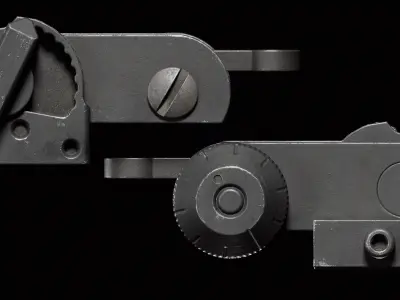 Matech Back Up Iron Sights Low-poly 3D model