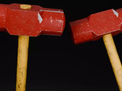 Sledge Hammer Low-poly 3D model buy