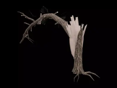 Realistic Snag Tree Low-poly 3D model