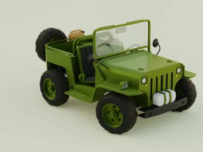 Military 4x4 Truck Low-poly 3D model
