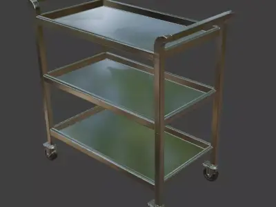 Stainless Steel Hospital Trolley 3D model