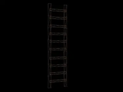 Ladder Low Poly Game Ready wooden Low-poly 3D model