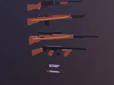 Low Poly Weapon Pack Low-poly 3D model buy
