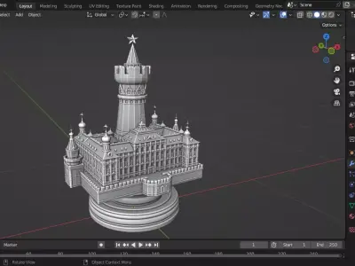 Russian Grand Kremlin Palace Rook Cheass Piece 3D print model