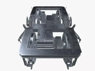 Train Bogie Frame Low-poly 3D model