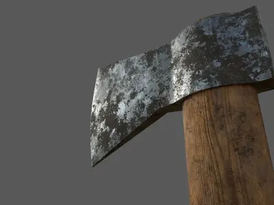 Wood cutter  Axe Low-poly 3D model