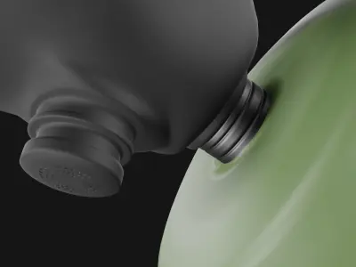 Gas mask with filter 3D model