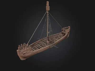Medieval Cog Ship  Navigate the Tides of History 3D model
