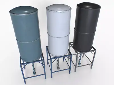 Water Tanks Pack 3 Low-poly 3D model