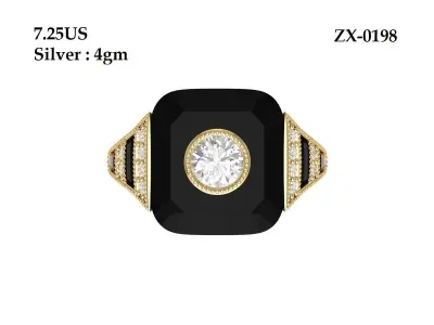 Art Deco Ring 3D print model 28