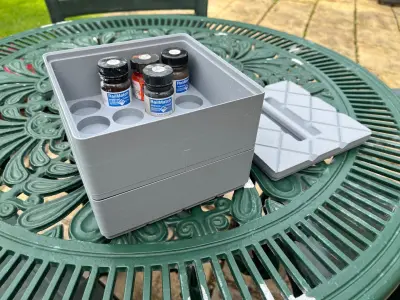 Stackable RailMatch Enamel Paint 15ml Jar Storage Boxes 3D print model