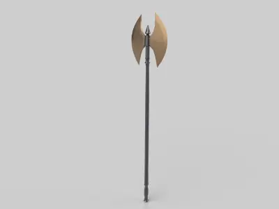 Battle axe Low-poly 3D model 11