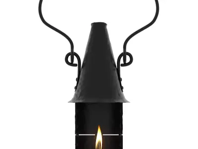 Handholding ancient candle lantern 3d model 3D model
