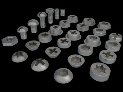 Screw Head Collection 3D model