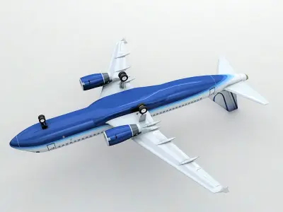 Airbus A320 Airliner - United Airlines Low-poly 3D model