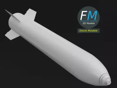 Stylized strategic nuclear bomb 3D model