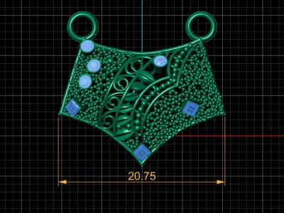 ANTIQUE LUXURY NECKLACE SET 3D PRINTABLE MODEL 3D print model purchase
