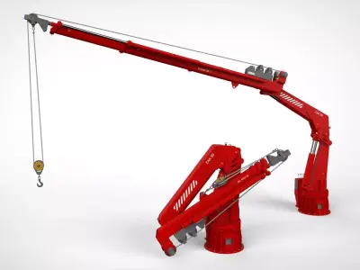 4-ton manipulator crane with articulated boom 3D model