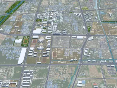 Fuyang Anhui China 30km Free low-poly 3D model