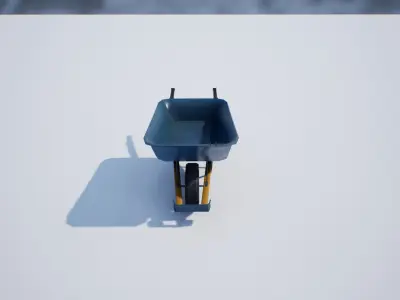 wheelbarrow PBR in snow 3D model