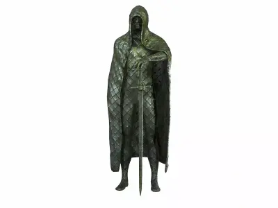 Medieval Statue Low-poly 3D model