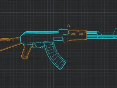 AK47 FIREARM LOW POLY - READY TO PLAY Low-poly 3D model