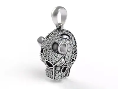 Panther Head Diamond Pendant 3D print model