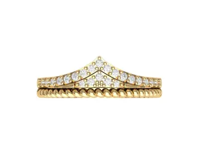 Wedding Art Deco Ring 3D print model 2